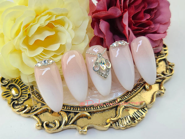 Bridal Nails for a Peach-Pink Themed Wedding ✨ (Soft Gel Extensions) |  Instagram