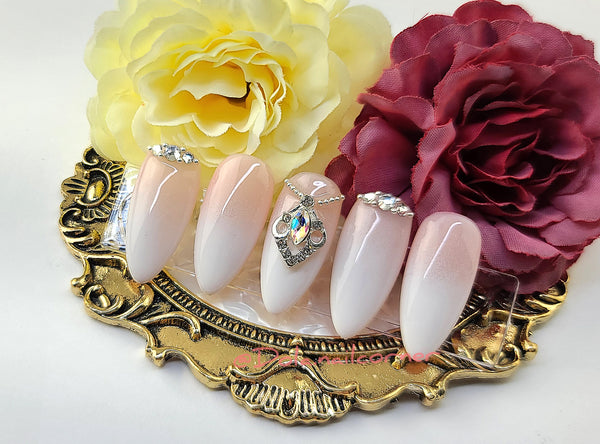 Subtle ombre nails | Bridesmaids nails, Bride nails, Gold nails wedding